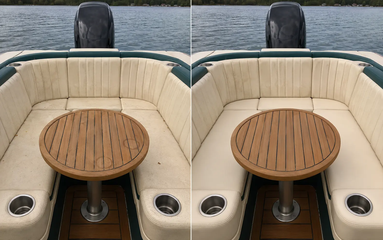 Avant et après le nettoyage d’une moquette marine